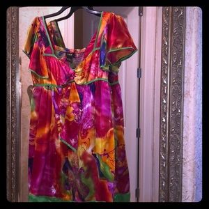 colorful  Ruffle Sleeves Womans Beach Top